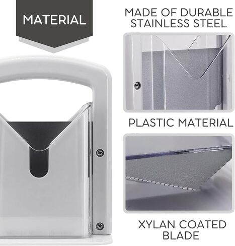 قطاعة الخبز للخبز الصغيرة والكبيرة - قطاعة الخبز الأبيض، قطاعة الخبز من الفولاذ المقاوم للصدأ، قاطع الرغيف الفرنسي المثالي مع قبضة آمنة in Kuwait