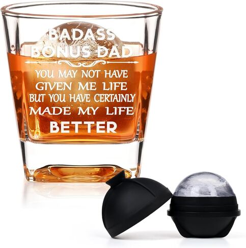 Futtumy Step Dad Gifts Fathers Day, You May Not Have Given Me Life But You Certainly Made My Life Better Whiskey Glass, Bonus Dad Gifts for Step Dad Stepfather Stepdad Fathers Day Birthday Christmas in Saudi Arabia