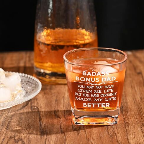 Futtumy Step Dad Gifts Fathers Day, You May Not Have Given Me Life But You Certainly Made My Life Better Whiskey Glass, Bonus Dad Gifts for Step Dad Stepfather Stepdad Fathers Day Birthday Christmas in Saudi Arabia