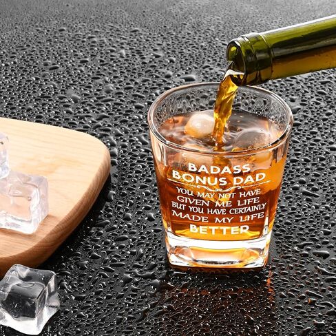 Futtumy Step Dad Gifts Fathers Day, You May Not Have Given Me Life But You Certainly Made My Life Better Whiskey Glass, Bonus Dad Gifts for Step Dad Stepfather Stepdad Fathers Day Birthday Christmas in Saudi Arabia