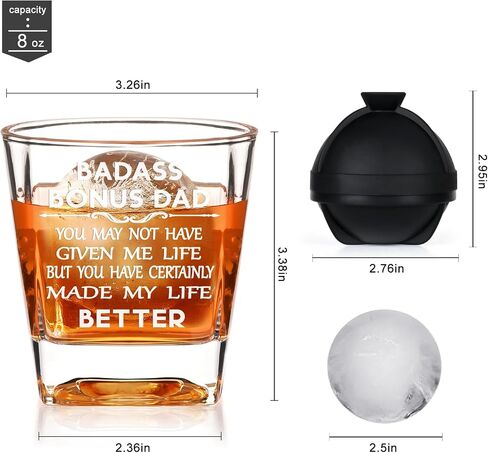 Futtumy Step Dad Gifts Fathers Day, You May Not Have Given Me Life But You Certainly Made My Life Better Whiskey Glass, Bonus Dad Gifts for Step Dad Stepfather Stepdad Fathers Day Birthday Christmas in Saudi Arabia