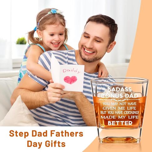 Futtumy Step Dad Gifts Fathers Day, You May Not Have Given Me Life But You Certainly Made My Life Better Whiskey Glass, Bonus Dad Gifts for Step Dad Stepfather Stepdad Fathers Day Birthday Christmas in Saudi Arabia
