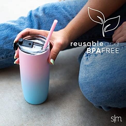 Simple Modern Plastic Reusable Straws | BPA Free and Waste Reducing Straw for Tumblers and Travel Mugs | Classic Collection | 12 Pack | Assortment 1 in Kuwait
