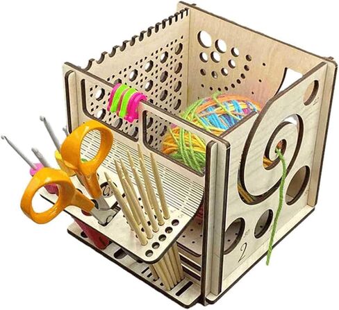 All-in-one Wooden Yarn Bowl, Wooden Yarn Bowl Knitting Bowl, Knitting Bag Yarn Storage, Handmade Yarn Tool Holder, Crocheting Accessories, Knitting Bowls for Knitters Great Gift for Crochet Lovers in Saudi Arabia