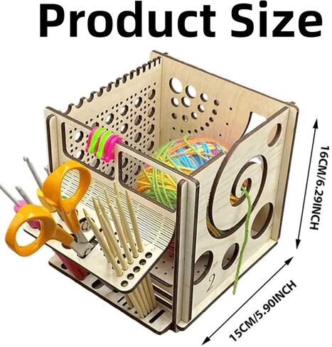 All-in-one Wooden Yarn Bowl, Wooden Yarn Bowl Knitting Bowl, Knitting Bag Yarn Storage, Handmade Yarn Tool Holder, Crocheting Accessories, Knitting Bowls for Knitters Great Gift for Crochet Lovers in Saudi Arabia