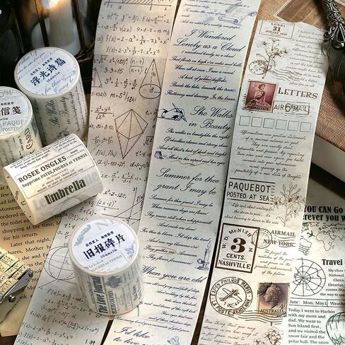 6 قطع من شريط Alideco الإنجليزي البسيط مذكرات الزمن وشريط واشي رائع لمستلزمات مجلة الرصاص والفنون وسجل القصاصات والحرف اليدوية اليدوية والمخططين (shiguanghuiyilu) in Kuwait