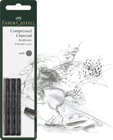 Faber-Castel FC129997 Pitt Compressed Charcoal Sticks (3 Pack) in Saudi Arabia