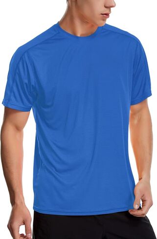 Men's Workout Shirts Lightweight Sun Protection SPF Quick Dry T-Shirts Fishing Hiking Running in Kuwait