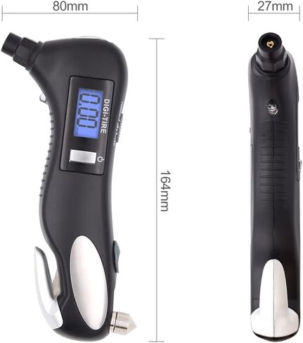 مقياس ضغط الإطارات الرقمي، مقياس ضغط الإطارات الرقمي 150 رطل لكل بوصة مربعة لضغط الإطارات، مقياس ضغط الإطارات 5 في 1 رقمي للسيارات in Kuwait