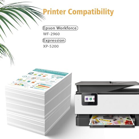 خراطيش حبر 222XL بديلة لخراطيش الحبر Epson 222XL Combo Pack 222 XL T222XL 222 خراطيش الحبر تعمل مع Epson Workforce WF-2960، طابعة Expression XP-5200 (4 حزم) in Saudi Arabia