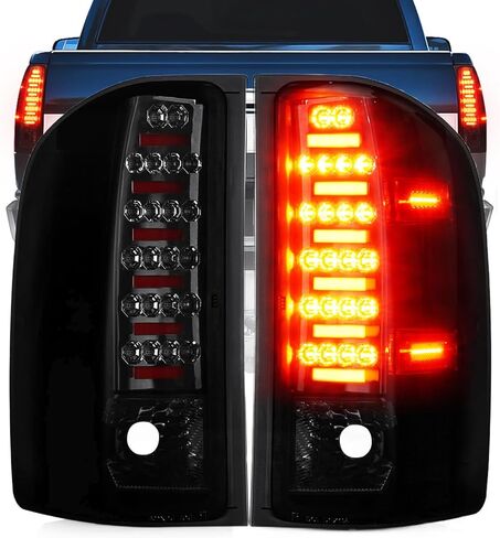 مجموعة مصابيح LED مناسبة لسيارة Chevy Silverado 1500 2500 HD 3500 HD 2007-2014، لسيارة GMC Sierra 3500 HD 2008-2014 مع عجلة مزدوجة فقط، مصابيح خلفية جانبية للسائق والراكب، عدسات دخان من الكروم in Kuwait