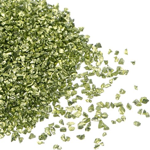 Crushed Glass Chips - [1-3mm x 20g] Irregular Metallic Glass Bright Golden for DIY Decoration Nail Art Use, Electroplated Surface in Saudi Arabia