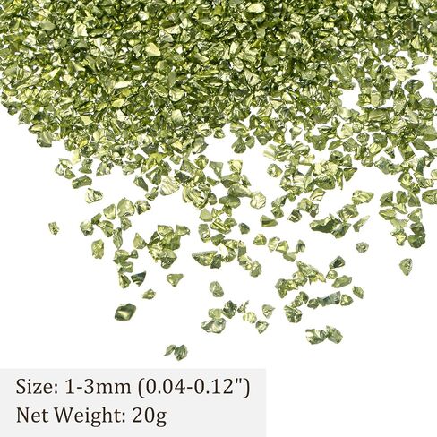 Crushed Glass Chips - [1-3mm x 20g] Irregular Metallic Glass Bright Golden for DIY Decoration Nail Art Use, Electroplated Surface in Saudi Arabia