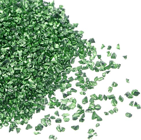 Crushed Glass Chips - [1-3mm x 20g] Irregular Metallic Glass Bright Golden for DIY Decoration Nail Art Use, Electroplated Surface in Saudi Arabia