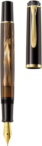 Pelikan Tradition M205 Blue Marble Fountain Pen, Medium Nib, 1 Each (801973) in Saudi Arabia
