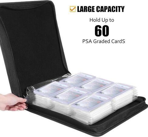 Graded Card Binder, Holds 60 Graded Cards, Premium Trading Card Binder with 6 Pocket Graded Card Sleeves,for PSA. in Saudi Arabia