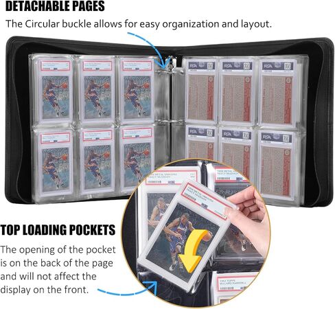 Graded Card Binder, Holds 60 Graded Cards, Premium Trading Card Binder with 6 Pocket Graded Card Sleeves,for PSA. in Saudi Arabia