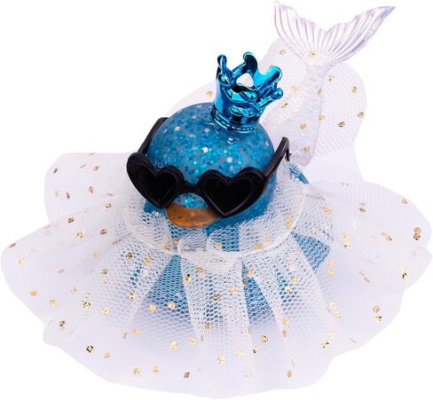 Duck Car Dashboard Decoration, Rubber Duck Car Ornament with Mini Crown Skirt Glasses Cute Prop in Kuwait