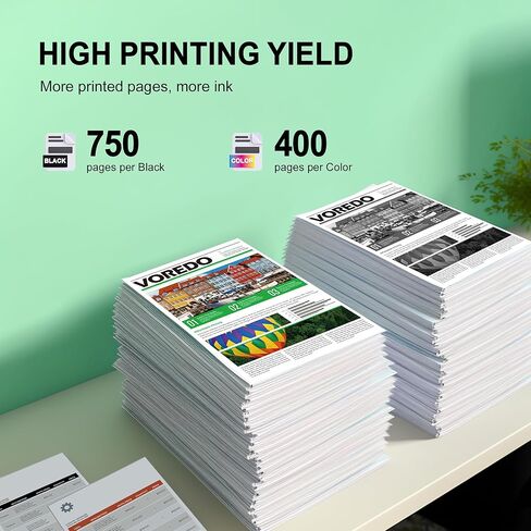 901XL 901 حبر خراطيش حبر معاد تصنيعها عالية الإنتاجية بديلة لخراطيش حبر HP 901 لخراطيش حبر HP 901 XL تعمل مع Officejet 4500 J4524 J4540 J4550 J4580 J4624 J4680 (أسود، ملون، عبوتان) in Kuwait