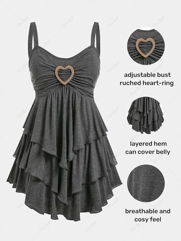 ROSE GAL Rosegal Plus Size Women Casual Summer Sleeveless Blouse Flowy Tank Top in Saudi Arabia