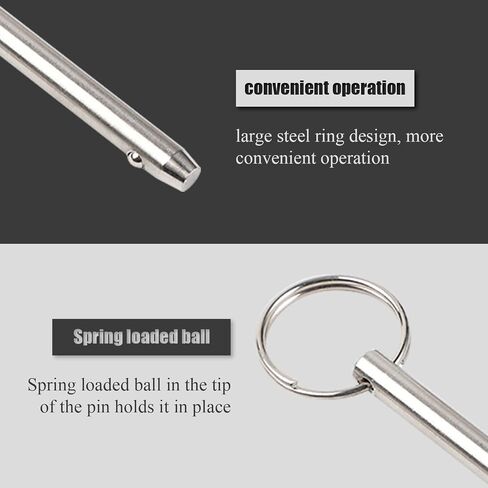 2 PCS Quick Release Pin, Stainless Steel Bimini Top Pin, Pull Pin for Marine Hardware (Overall Length 2.95'' / 75mm & Usable Length 2.36'' / 60mm & Diameter 0.39'' / 10mm ) in Saudi Arabia