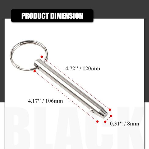 2 PCS Quick Release Pin, Stainless Steel Bimini Top Pin, Pull Pin for Marine Hardware (Overall Length 2.95'' / 75mm & Usable Length 2.36'' / 60mm & Diameter 0.39'' / 10mm ) in Saudi Arabia