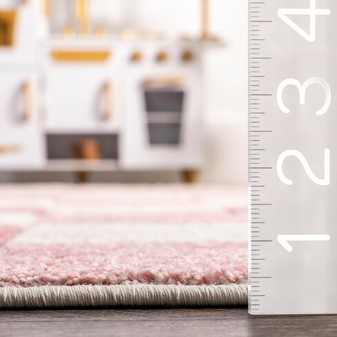 nuLOOM Aubrey Checkered Kids Area Rug, 4x6, Pink in Saudi Arabia