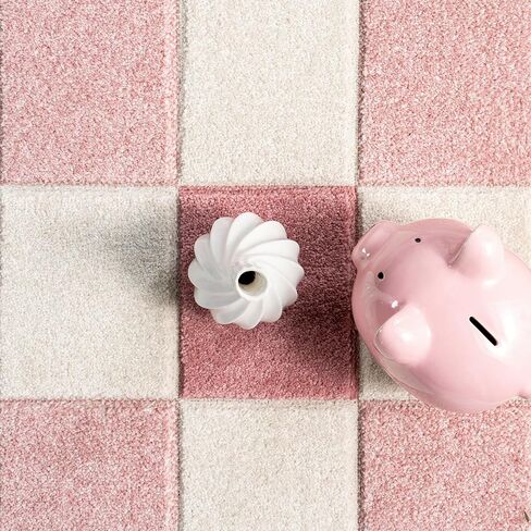 nuLOOM Aubrey Checkered Kids Area Rug, 4x6, Pink in Saudi Arabia