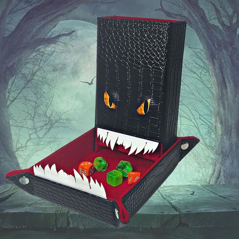Dice Tray and Dice Tower - DND Dice Tray, Dice Box Storage for Dice and Removable Dice Tower - 2 in 1 Dice Rolling Tray, Storage and Tower - Perfect for RPG and Tabletop Gaming (Dragon Slayer) in Saudi Arabia