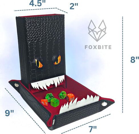 Dice Tray and Dice Tower - DND Dice Tray, Dice Box Storage for Dice and Removable Dice Tower - 2 in 1 Dice Rolling Tray, Storage and Tower - Perfect for RPG and Tabletop Gaming (Dragon Slayer) in Saudi Arabia
