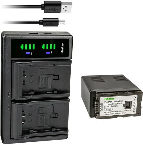Kastar VW-VBG6 LTD2 USB Battery Charger Replacement for Panasonic VW-VBG6GK, VW-VBG6GK VW-VBG6PPK, CGA-E625, AG-HMC73MC, AG-HMC80, AG-HMC83MC, AG-HMC150, AG-HMC151E, AG-HMC153MC Camera in Saudi Arabia