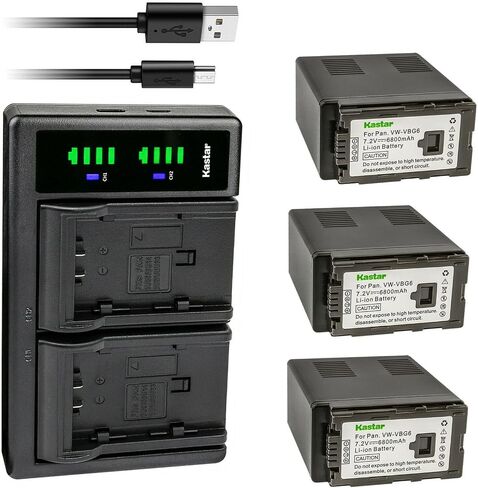 Kastar VW-VBG6 LTD2 USB Battery Charger Replacement for Panasonic VW-VBG6GK, VW-VBG6GK VW-VBG6PPK, CGA-E625, AG-HMC73MC, AG-HMC80, AG-HMC83MC, AG-HMC150, AG-HMC151E, AG-HMC153MC Camera in Saudi Arabia