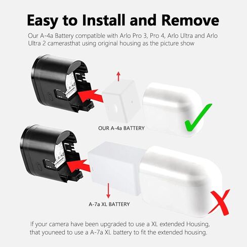 2 حزمة بطاريات A-4a وشاحن متوافق مع Arlo Ultra، Arlo Ultra 2، Arlo Pro 3، Arlo Pro 4، Arlo Pro 5S 2K Camera VMA5400، بطارية لـ VMC4060P VMC4040P VMS5240 VMC5040 VMC4350P in Kuwait