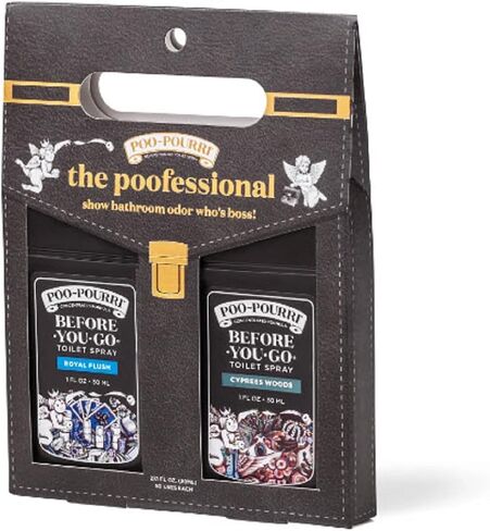 بخاخ المرحاض Poo-Pourri Before-You-Go، مجموعة هدايا عيد الأب، بحجم جيب بحجم 1 أونصة سائلة - خشب السرو وRoyal Flush in Saudi Arabia