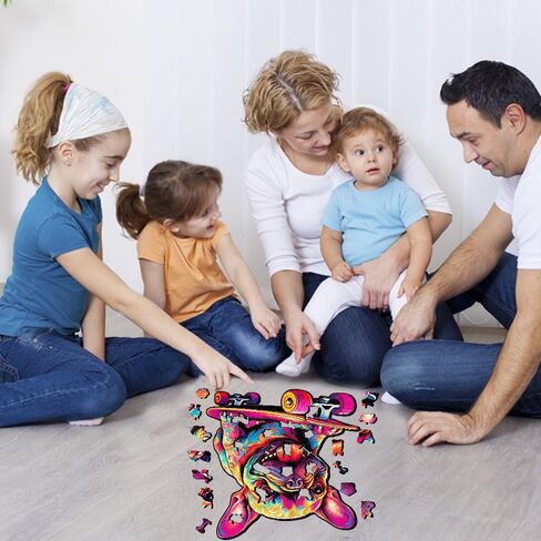 Wooden Puzzles for Adults, French Bulldog Puzzles, Wooden Jigsaw Puzzles for Adults, 100 Pieces Wood Puzzles Adult, Unique Animal Shape Wood Puzzle, Creative Puzzle Gifts for Women Family Fun in Saudi Arabia