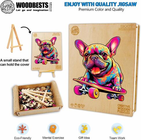 Wooden Puzzles for Adults, French Bulldog Puzzles, Wooden Jigsaw Puzzles for Adults, 100 Pieces Wood Puzzles Adult, Unique Animal Shape Wood Puzzle, Creative Puzzle Gifts for Women Family Fun in Saudi Arabia