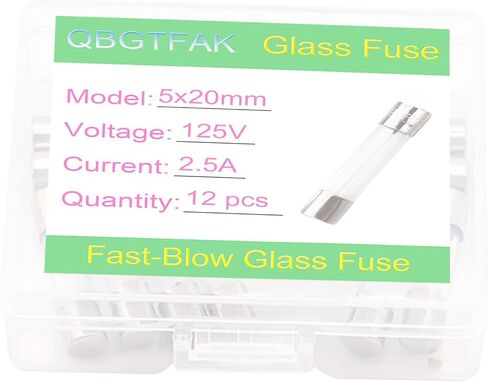 12 Pack F2.5AL125V 5x20 mm 2.5A 125 V Christmas Light Fuses 0.2x0.78 Inch 2.5A amp 125 Volt Max Glass Fuses Replacement for (2.5A) in Saudi Arabia