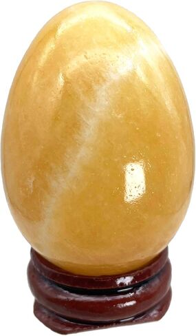 Stone Egg Figurine, Polished Healing Crystal Easter Eggs Sphere Sculpture with Wood Stand, Green Howlite Turquoise, 1.8" in Saudi Arabia