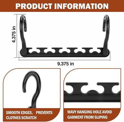 Boxusa Hangers-Space-Saving 15 Pack, Upgraded Sturdy Closet-Organizers-Hangers, Clothes Magic-Hanger-Organizer, College-Dorm-Room-Essentials, Plastic Space-Saver-Hangers for Wardrobe Bedroom (Black) in Saudi Arabia