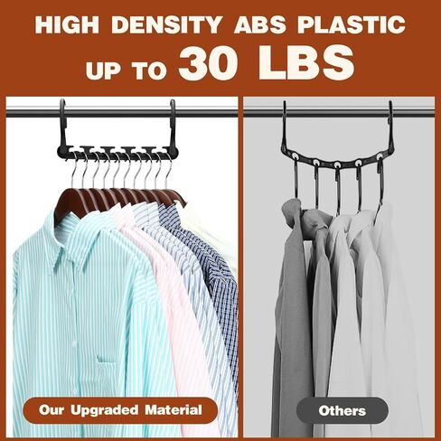 Boxusa Hangers-Space-Saving 15 Pack, Upgraded Sturdy Closet-Organizers-Hangers, Clothes Magic-Hanger-Organizer, College-Dorm-Room-Essentials, Plastic Space-Saver-Hangers for Wardrobe Bedroom (Black) in Saudi Arabia