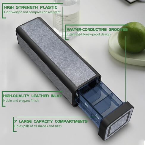 Pill Organizer, Daily Pill Box 7 Day, Weekly Travel Pill Case 1 Time a Day, Large Medicine Container Holder to Storage Vitamins, Medication, Pills, Supplement (Silver) in Saudi Arabia