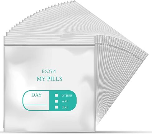 400 Pack Pill Bags Pouch – 3 x 2.75 Inch BPA Free, Reusable Ziplock Poly Bag with Write-On Labels – Used for Daily Medication Storage, Medicine Organizer, Travel Baggies and More in Saudi Arabia