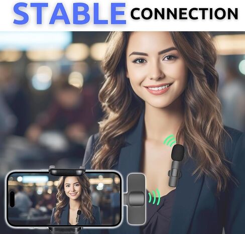 Schimmer Mics for iPhone 15, 2 Pack Wireless Lavalier Microphone for iP15 Pro/Max - Plug-Play Crystal Clear Sound Quality, Long Lasting for Interviews, Podcasts, Vlogs, and More, Pink Windshield in Saudi Arabia