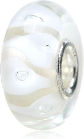 RUBYCA Glass Murano Charm Beads Silver Color Core fit European Bracelet for Jewelry Making in Saudi Arabia