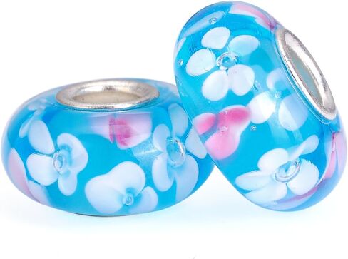 RUBYCA Glass Murano Charm Beads Silver Color Core fit European Bracelet for Jewelry Making in Saudi Arabia