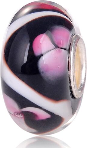 RUBYCA Glass Murano Charm Beads Silver Color Core fit European Bracelet for Jewelry Making in Saudi Arabia