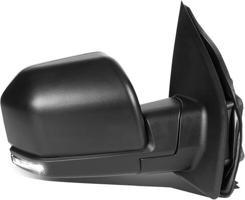DNA MOTORING TWM-058-OE-T222-BK-CL-L Manual Factory Style Side Mirror w/LED Turn Signal Puddle Light Left Compatible with 15-18 F-150 with 8-Pin Plug in Saudi Arabia