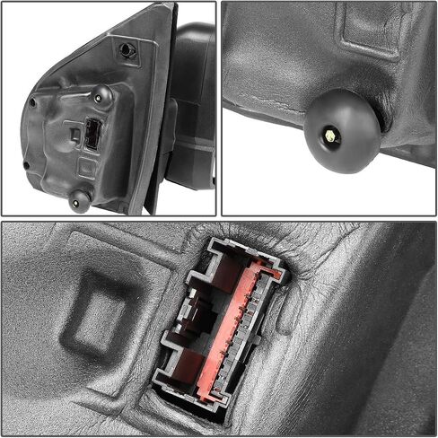 DNA MOTORING TWM-058-OE-T222-BK-CL-L Manual Factory Style Side Mirror w/LED Turn Signal Puddle Light Left Compatible with 15-18 F-150 with 8-Pin Plug in Saudi Arabia