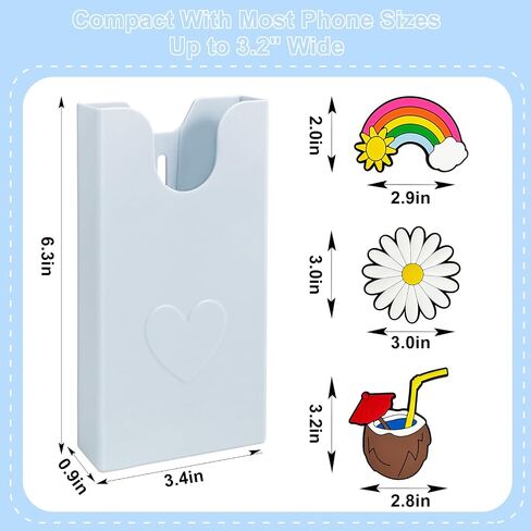 Phone Holder Compatible with Bogg Bag, Soft Silicone 3Pcs Charm Insert Accessories for Bogg Bag Phone Holder Fits All Cellphones Attachment for Beach Tote Bags, Black in Saudi Arabia