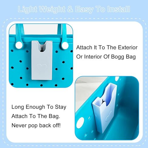 Phone Holder Compatible with Bogg Bag, Soft Silicone 3Pcs Charm Insert Accessories for Bogg Bag Phone Holder Fits All Cellphones Attachment for Beach Tote Bags, Black in Saudi Arabia